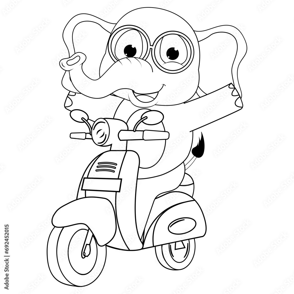Fototapeta premium coloring elephant animal cartoon