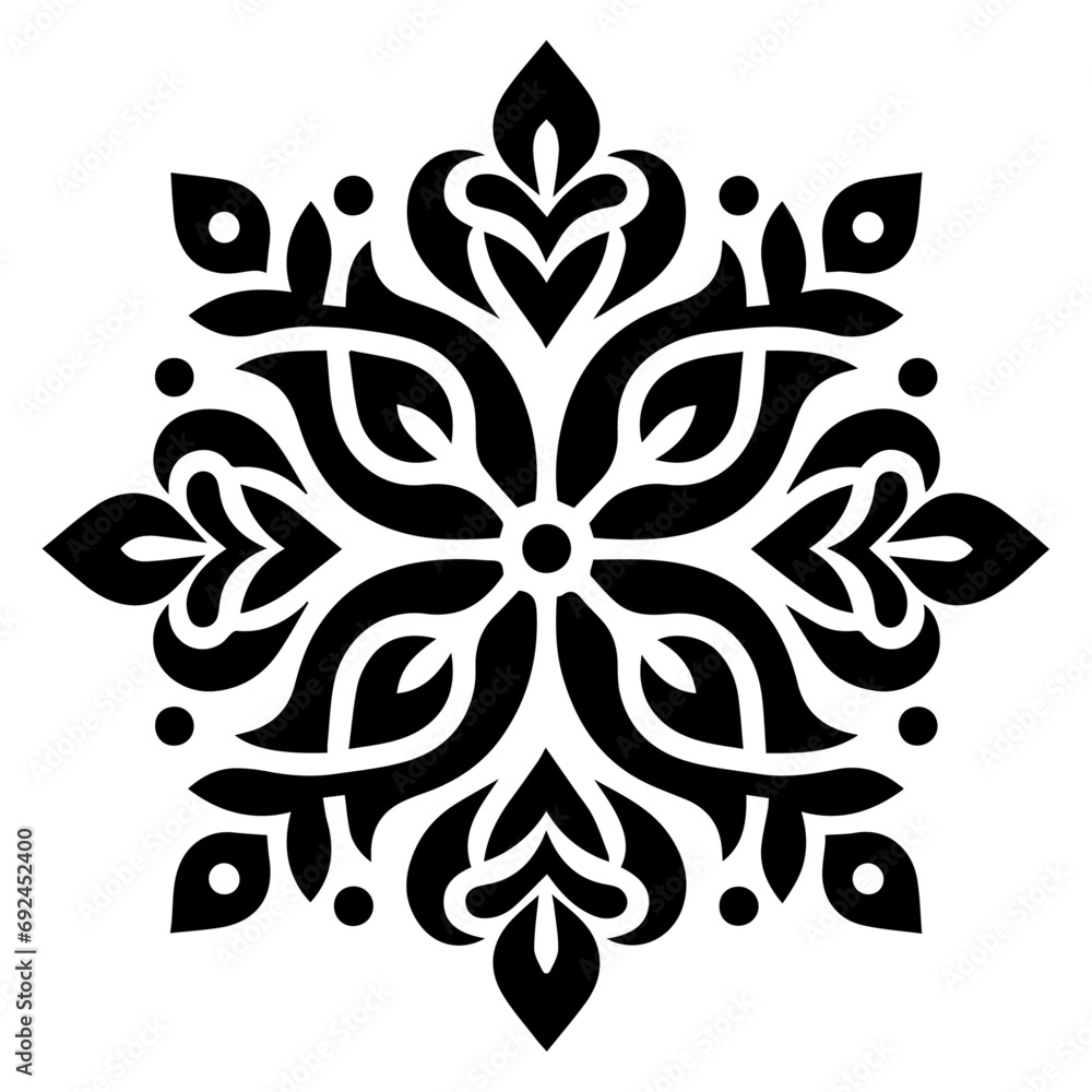 Flower Icon vector silhouette black color, Flower vector silhouette