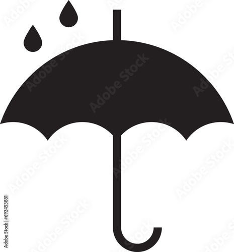 Umbrella rain protection vector icon. Parasol for rainy day protect.