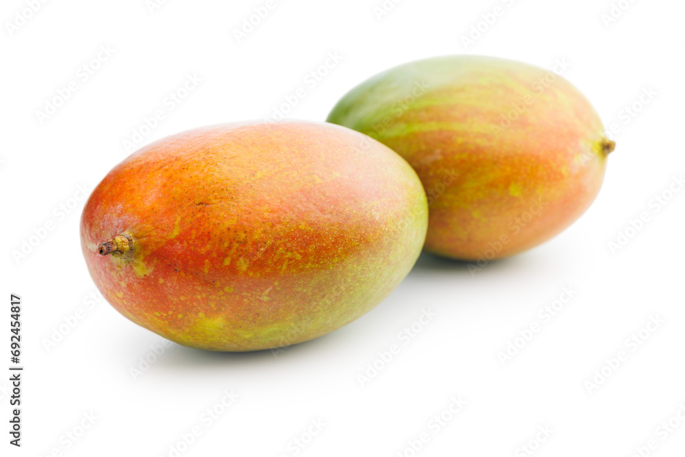 Ripe mango fruit isolated on white background. Ripe mango fruit isolated on white background.