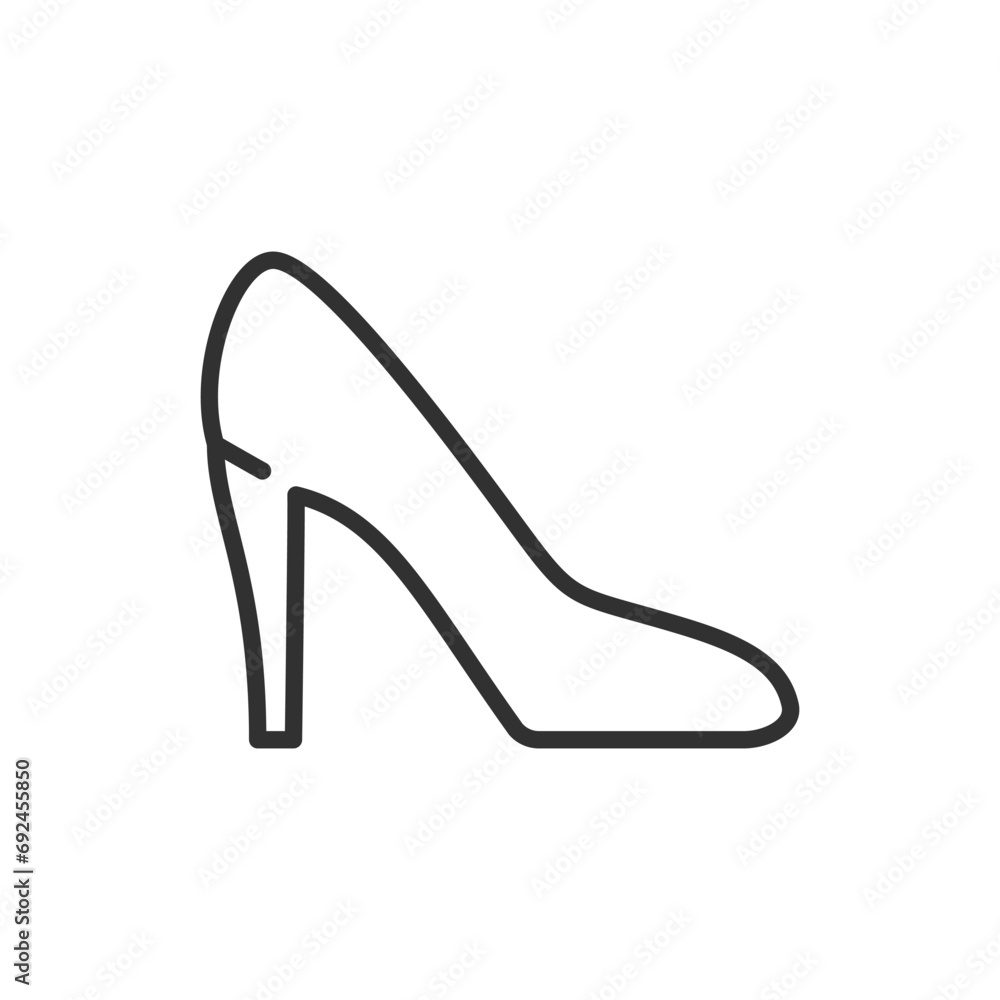 Women's shoes, linear icon. Line with editable stroke Women's shoes, linear icon. Line with editable stroke