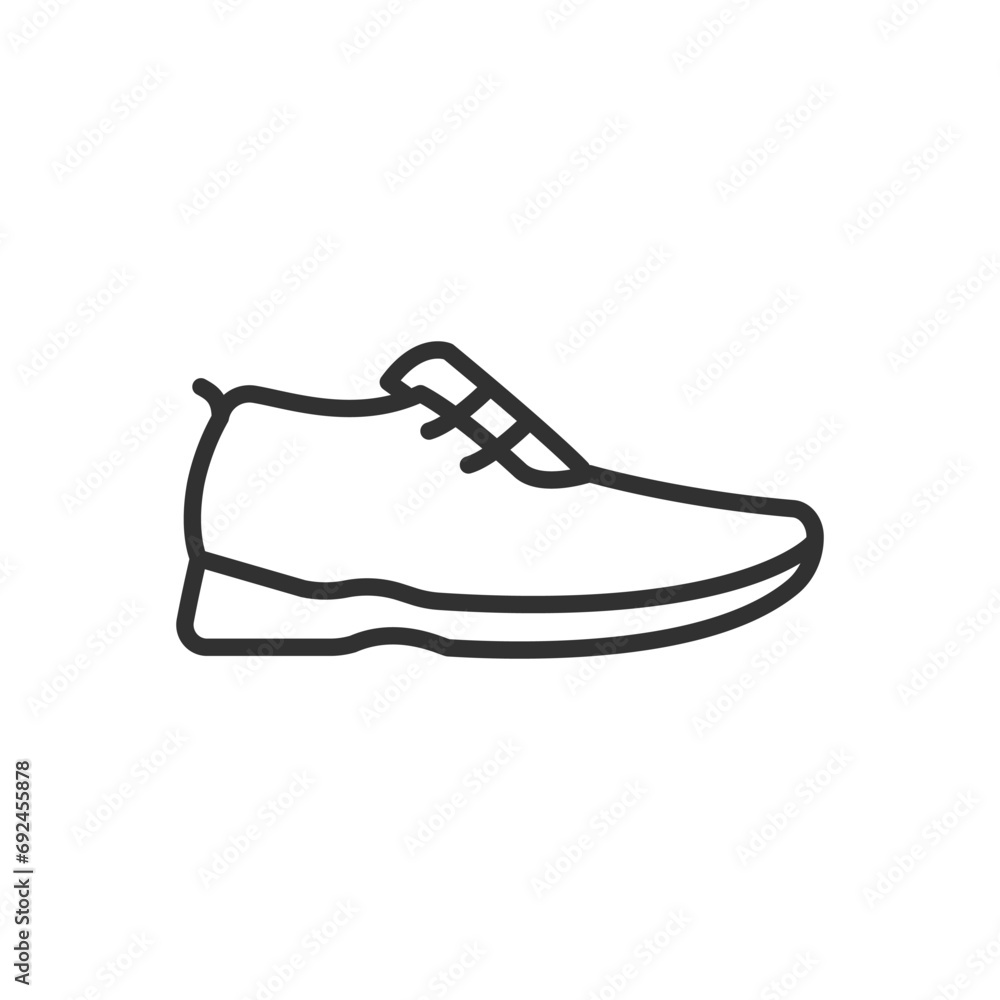 Sneaker, linear icon. Line with editable stroke Sneaker, linear icon. Line with editable stroke