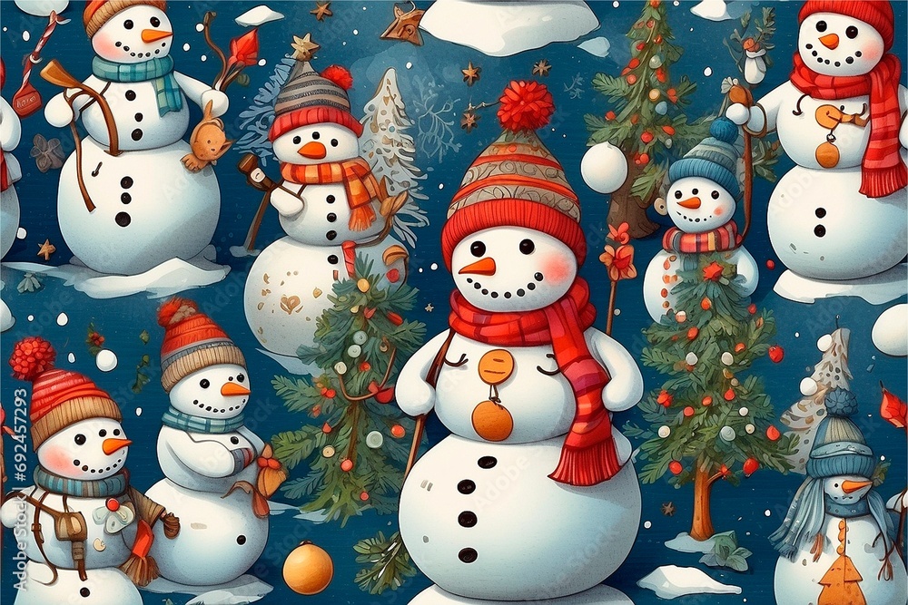 Natal; boneco de neve; árvore de natal; frio; inverno