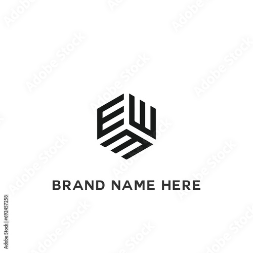EWM logo. E W M design. White EWM letter. EWM, E W M letter logo design. Initial letter EWM linked circle uppercase monogram logo.
