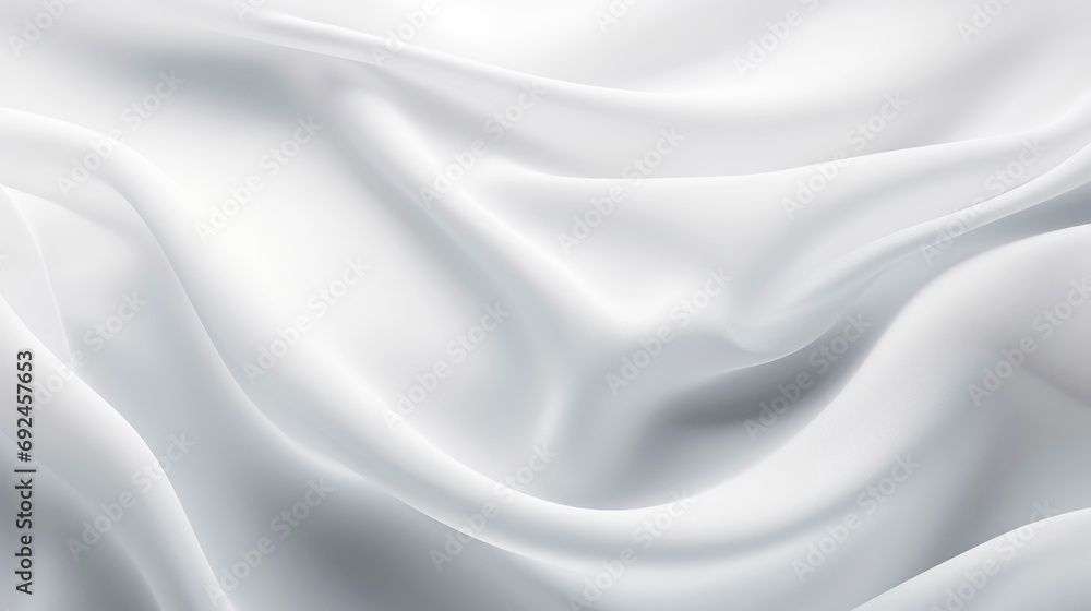 White satin silky warped cloth. Soft textile drape with creases. Clean concept. Generative AI - obrazy, fototapety, plakaty 