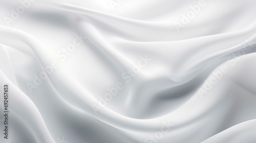 White satin silky warped cloth. Soft textile drape with creases. Clean concept. Generative AI photo