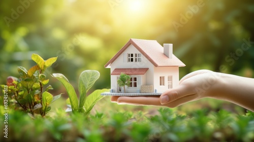 concept shot of buying a house, home loan contract concept.