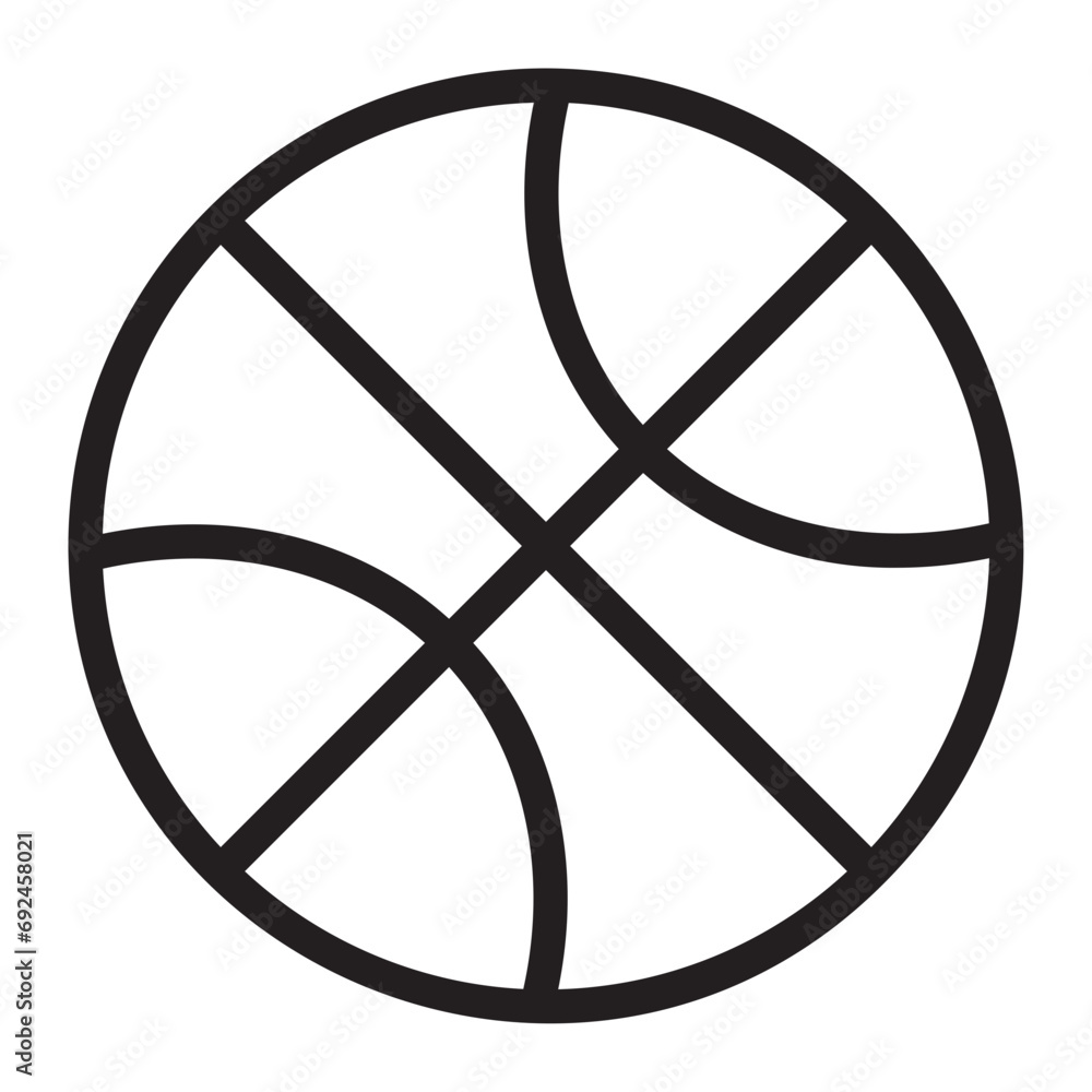 basketball line icon - obrazy, fototapety, plakaty 