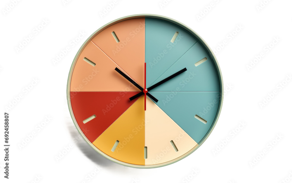 Modern Wall Clock On Isolated Background Modern Wall Clock On Isolated Background