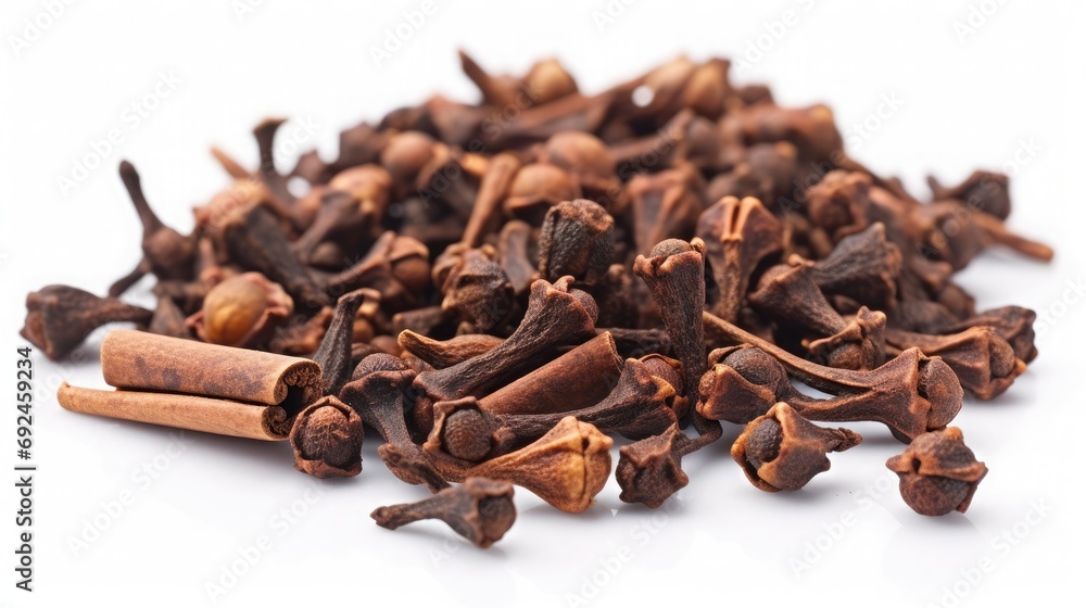 cloves on a table in white isolated background cloves on a table in white isolated background