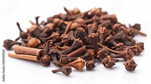 cloves on a table in white isolated background