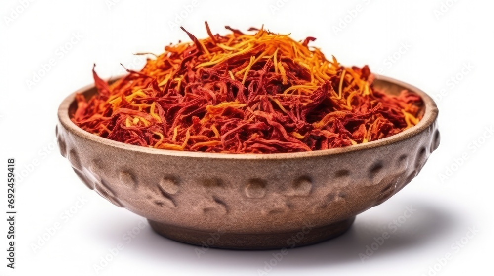 Fototapeta premium saffron in a bowl in white isolated background