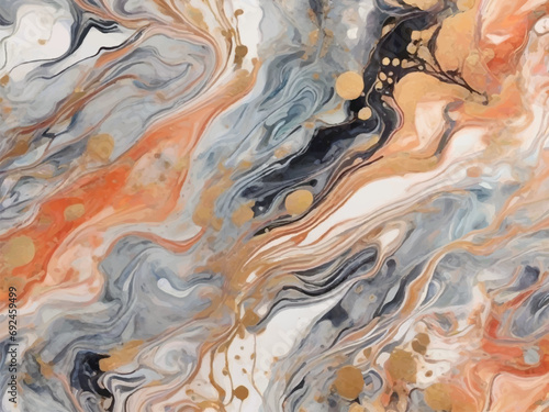 Artistic Marble with Fluid Watercolor Blending