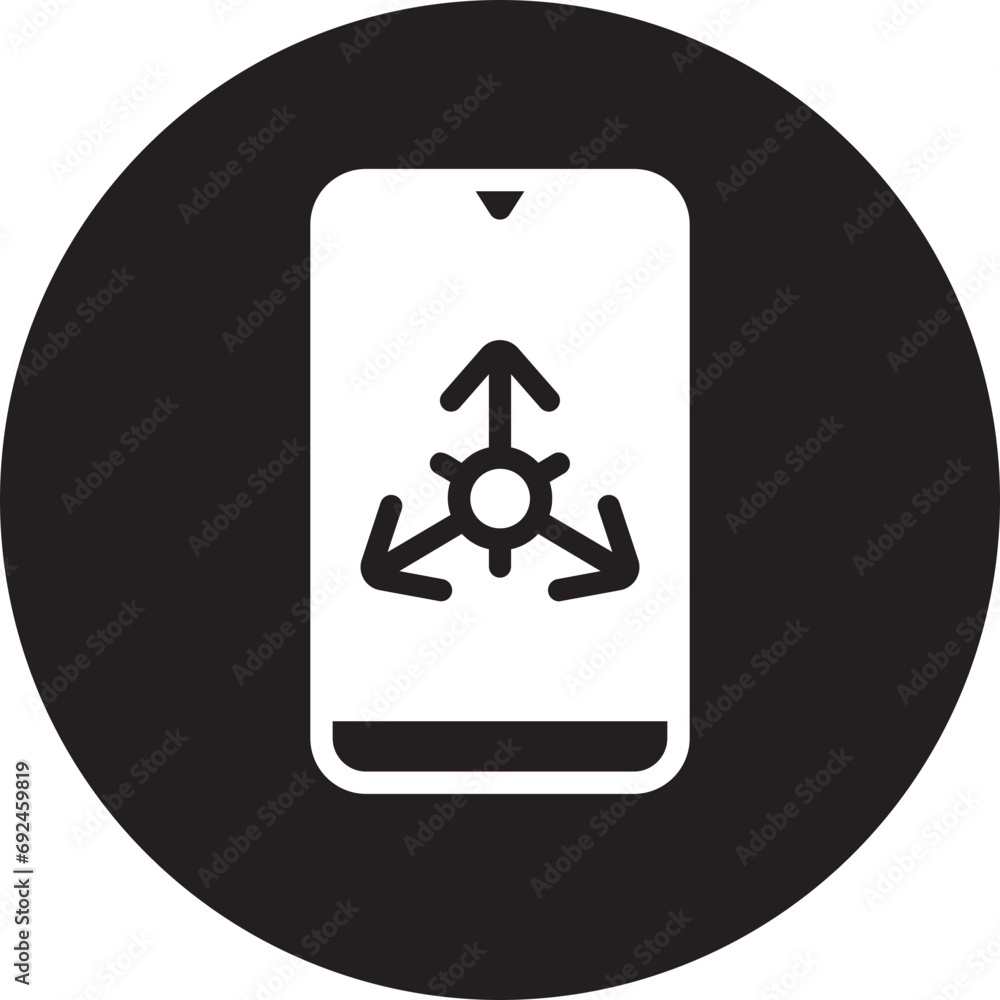 accelerometer sensor glyph icon