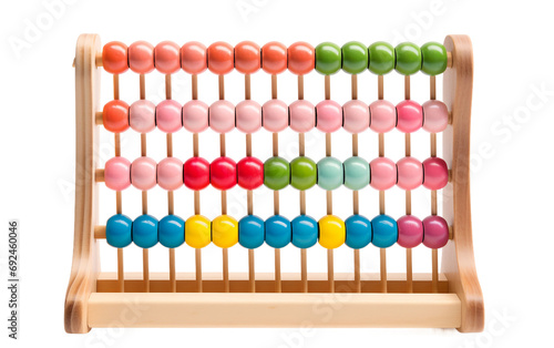 Math Tool with Colorful Beads On Isolated Background