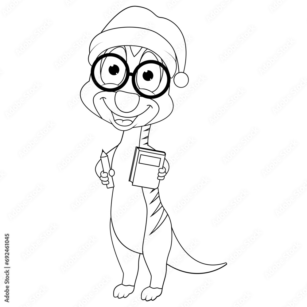Obraz premium coloring meerkat animal cartoon