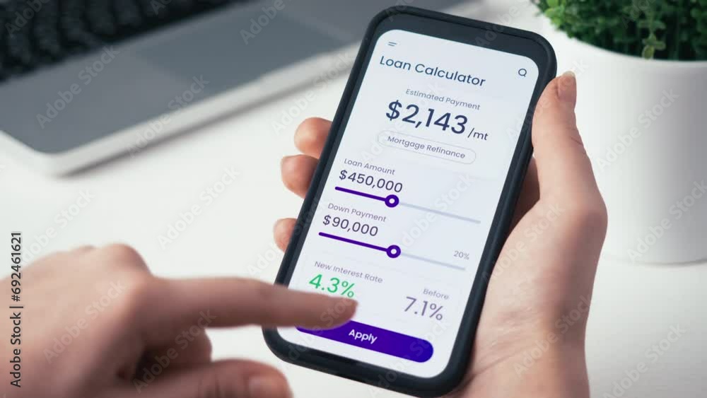 A loan application for mortgage refinancing gets approved. Buying house online. A loan application for mortgage refinancing gets approved. Buying house online.