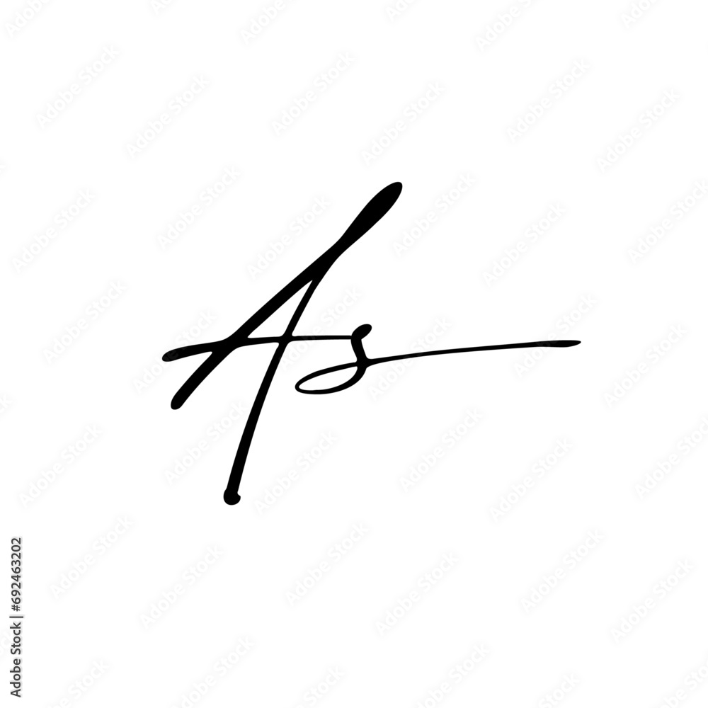 A hand-drawn signature logo design template A hand-drawn signature logo design template