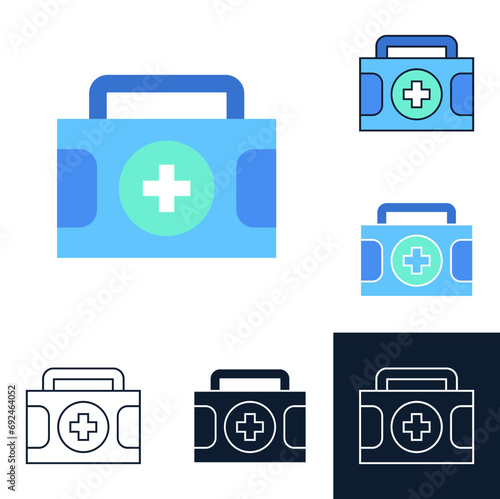 Icons First Aid Kit from Medical Assistance Related Vector Simple.