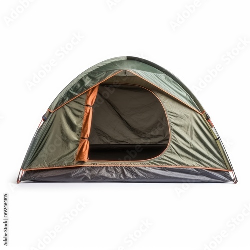 Outdoor Camping Tent with Open Entrance Isolated on White