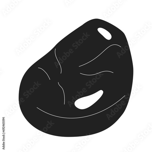 Beanbag chair black and white 2D cartoon object. Relaxation armchair living room. Bean bag seat isolated vector outline item. Comfortable seating furniture monochromatic flat spot illustration