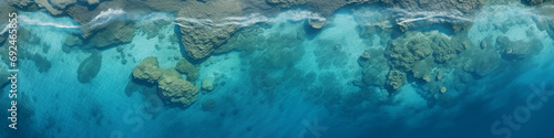 blue water drone view