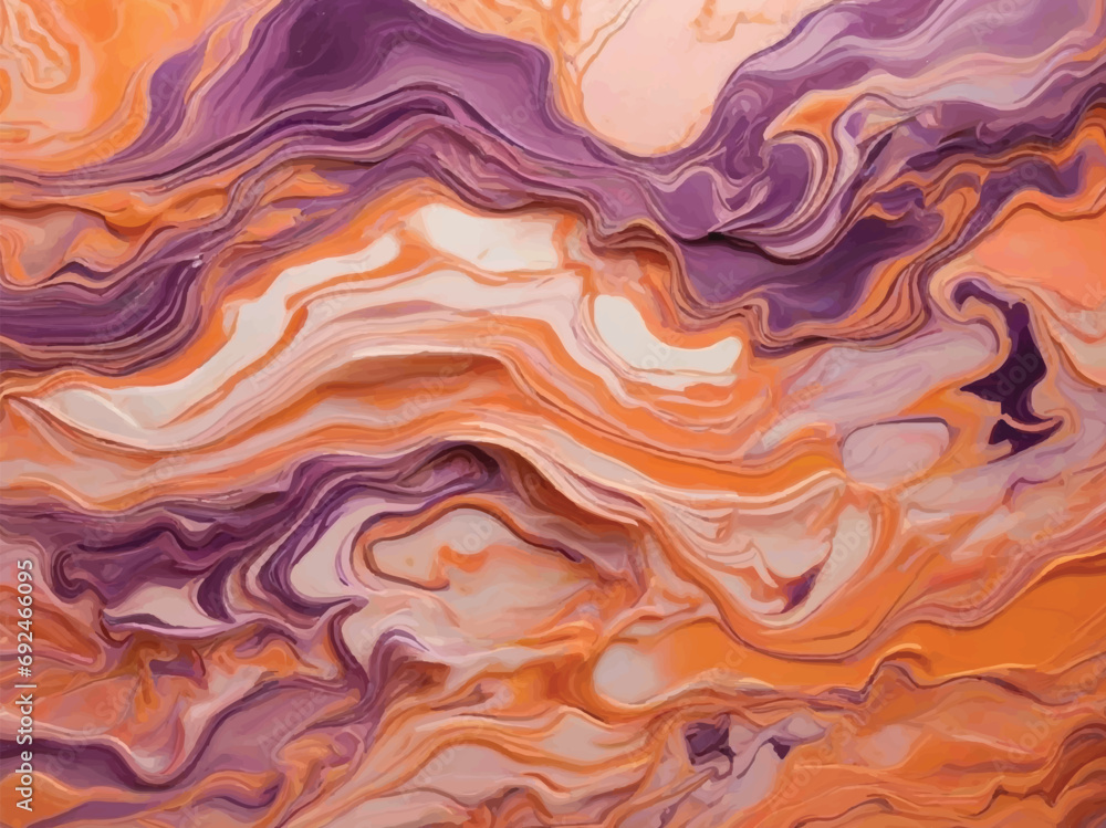Warmth of Sunset in Marble: Orange, Pink, Purple Blend