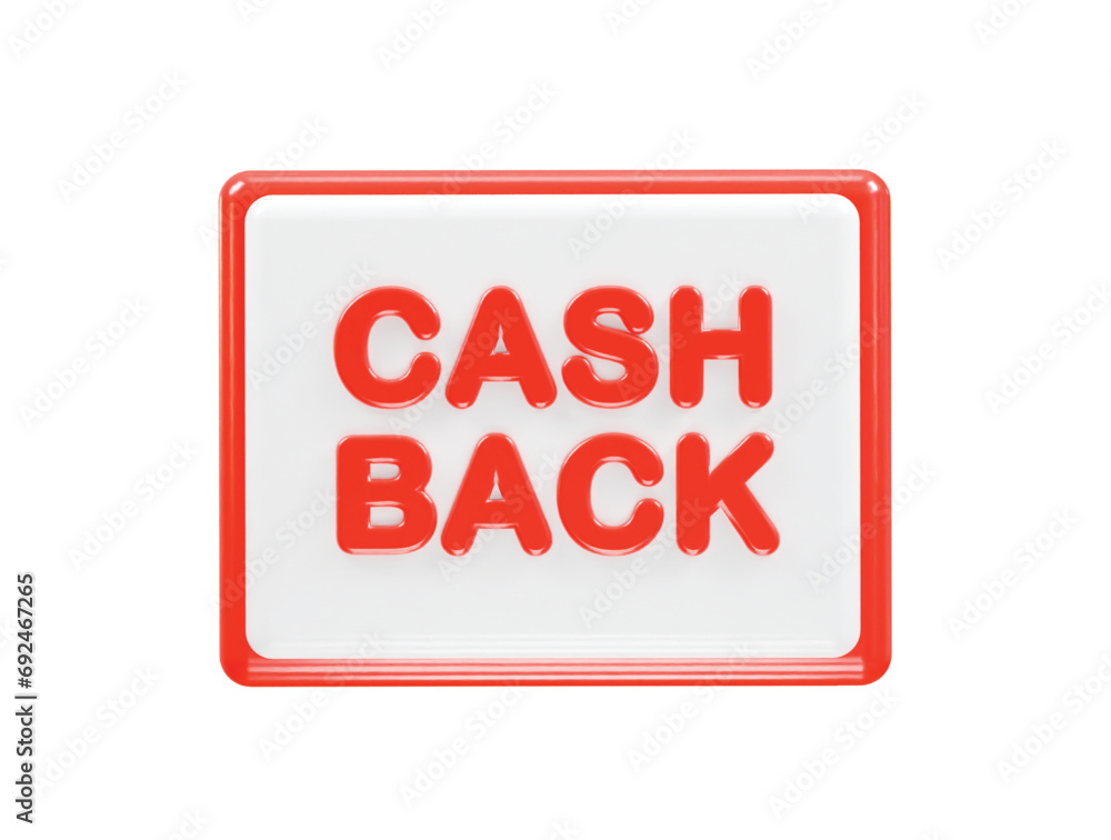 Cashback icon 3d render illustration element Cashback icon 3d render illustration element