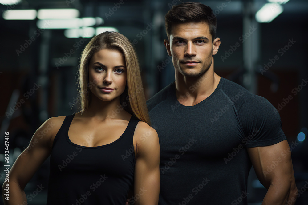 AI generated portrait of nice charming happy couple AI generated portrait of nice charming happy couple