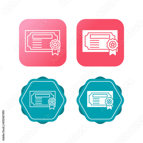 Certificate Vector Icon