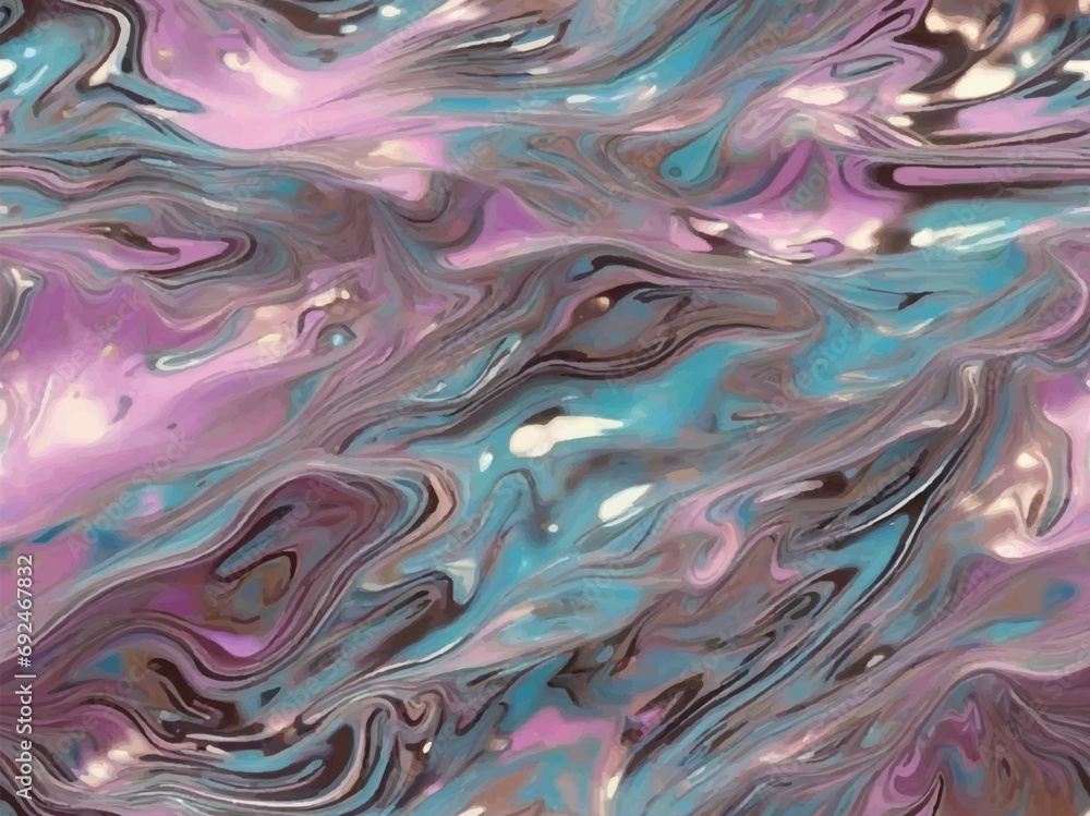 Futuristic Marble with Vibrant Holographic Elements