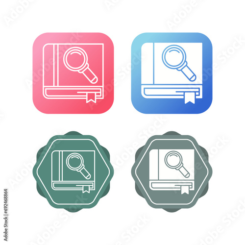 Search Book Vector Icon
