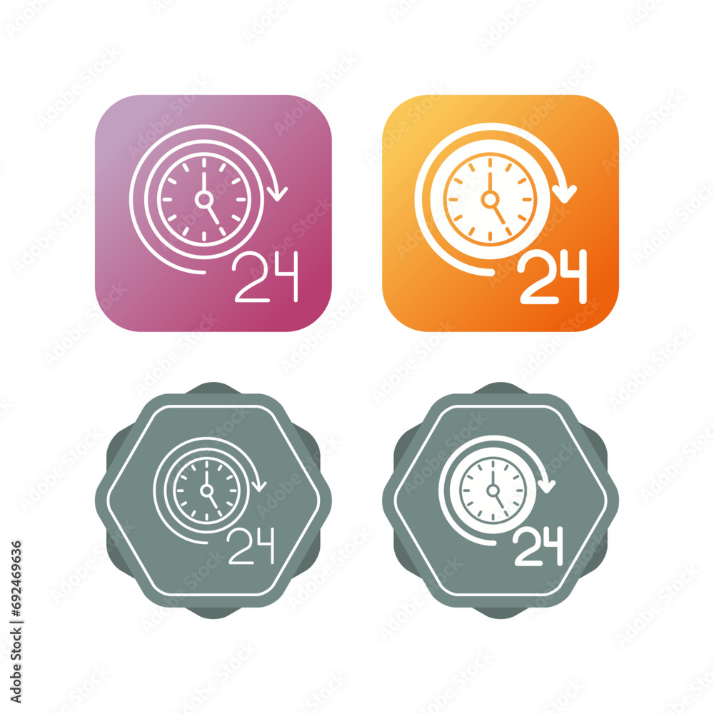 24 Hours Vector Icon