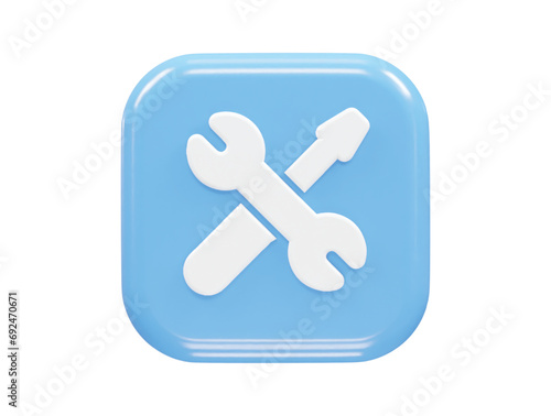 Tools icon 3d rendering element illustration 