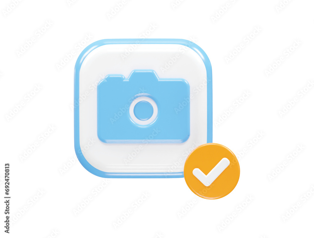Camera icon illustration 3d render element Camera icon illustration 3d render element