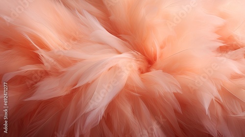 Delicate Peach Feathers Texture Softness Elegance 2024 Trend.