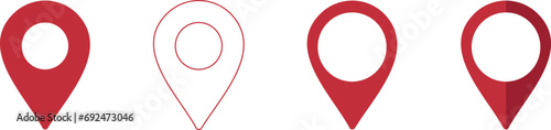 Set of map pin location icons. 