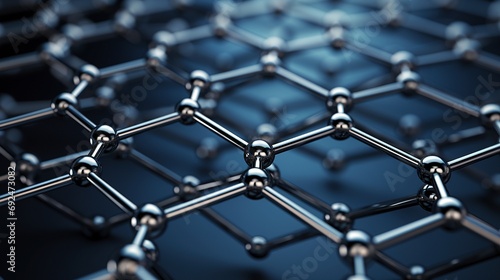 Hexagonal structures in chemistry biotechnology close-up image