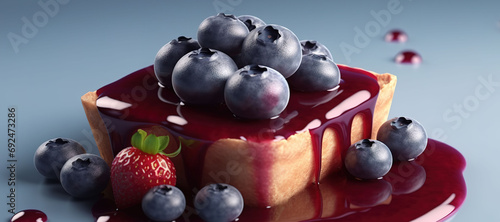 strawberry and blueberry tart cake, melt, fruit, delicious 4
