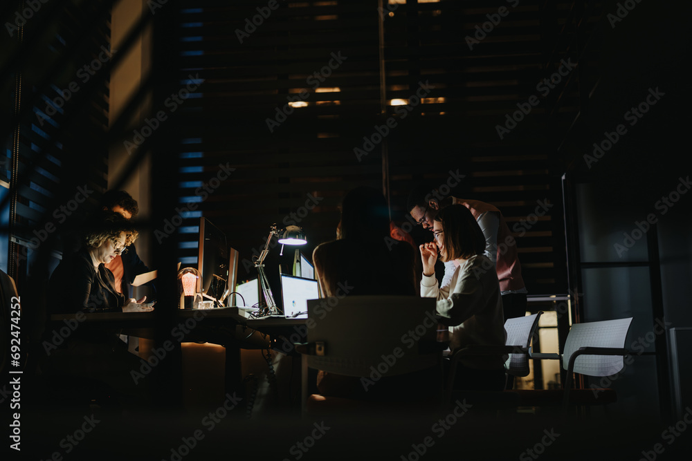 Collaborative Business Team Analyzing Data for Growth and Profitability Collaborative Business Team Analyzing Data for Growth and Profitability