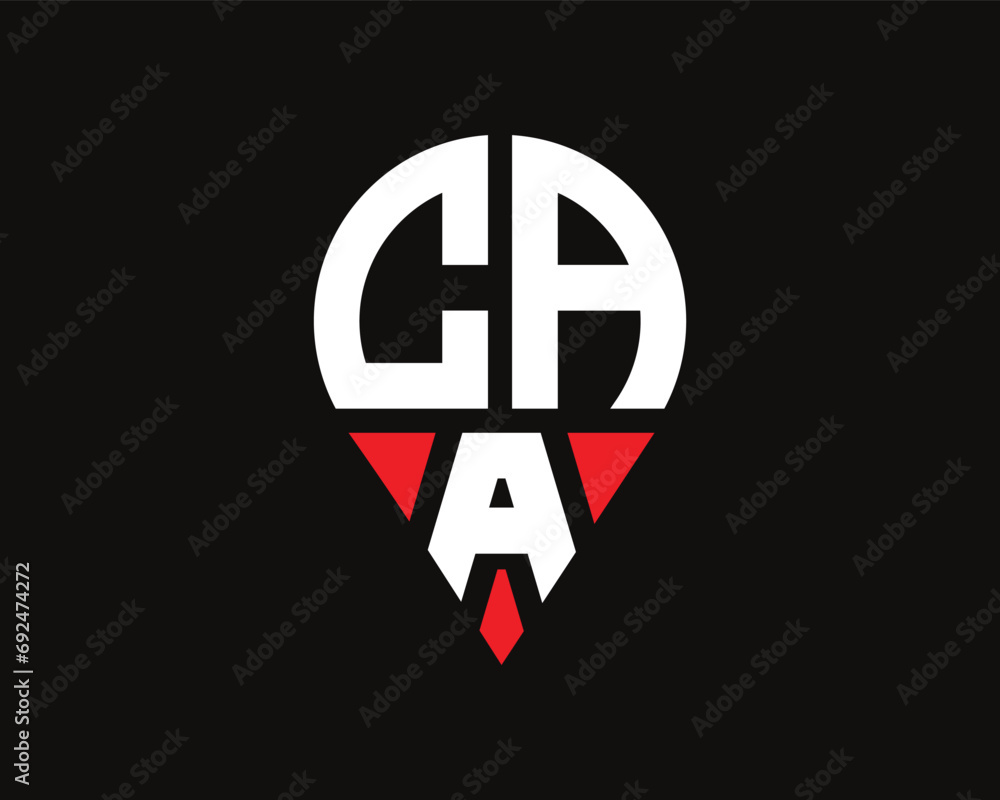 Obraz premium CAA letter location shape logo design.