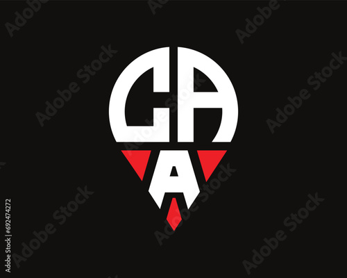 CAA letter location shape logo design. photo