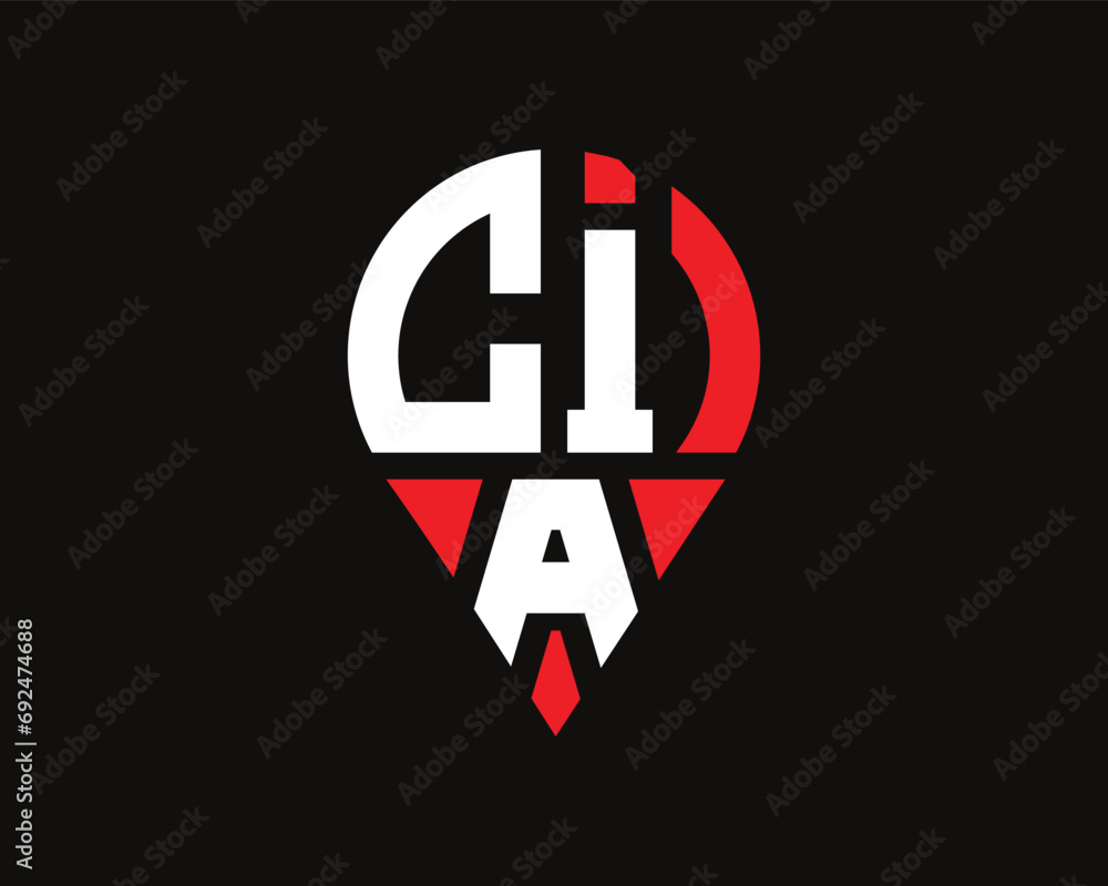 CIA letter location shape logo design. - obrazy, fototapety, plakaty 