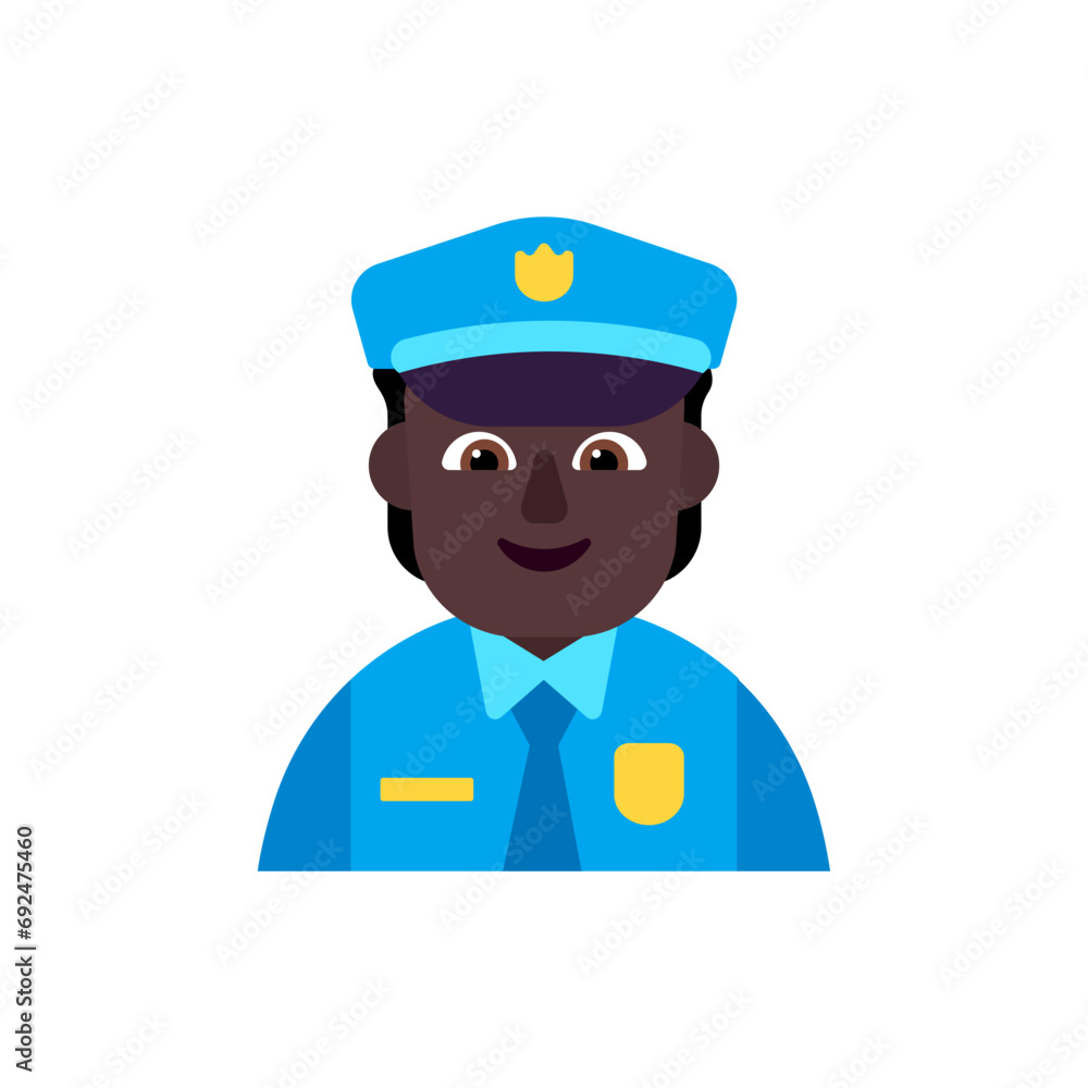 Police Officer: Dark Skin Tone Police Officer: Dark Skin Tone