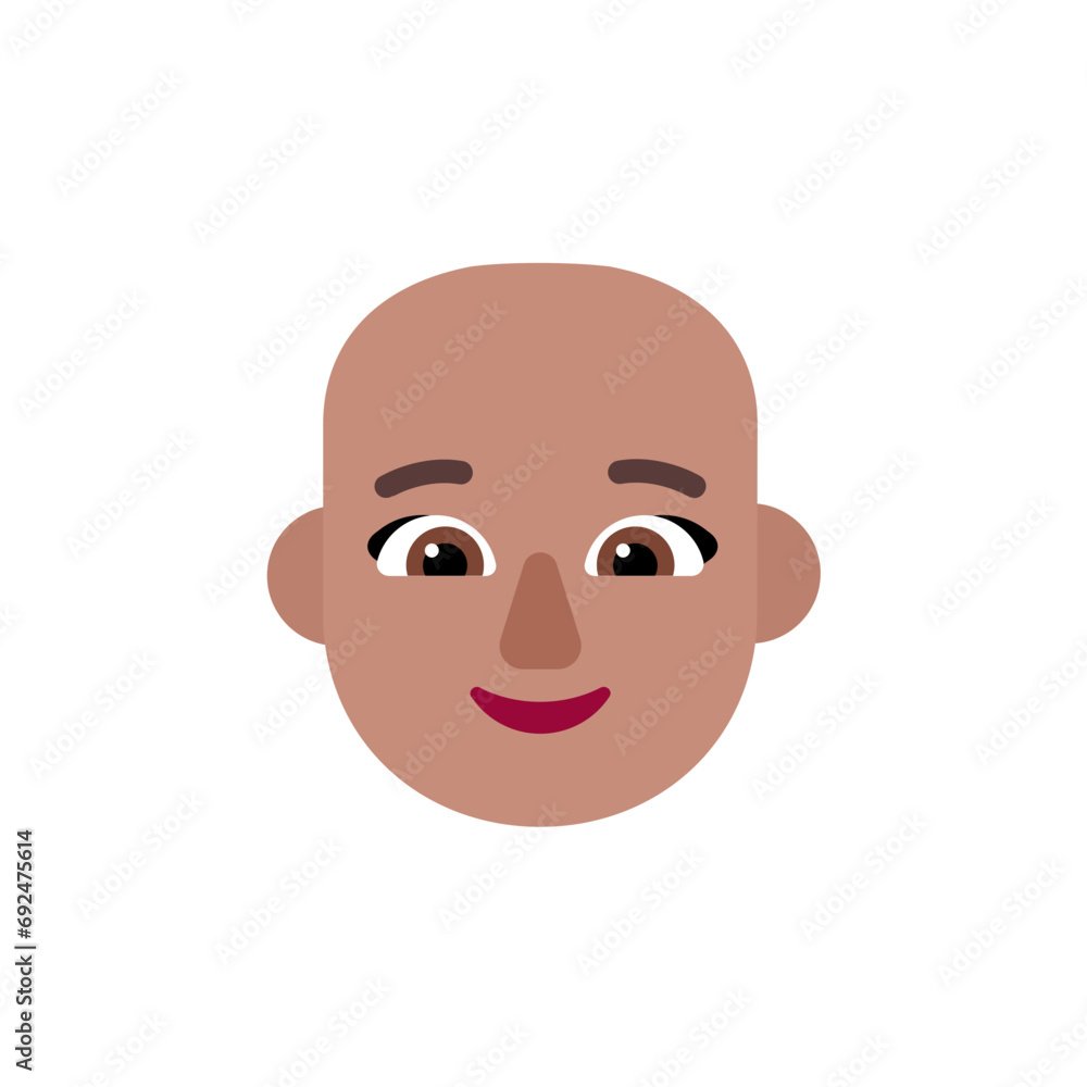 Woman: Medium Skin Tone, Bald Woman: Medium Skin Tone, Bald