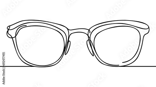 Glasses icon line continuous drawing vector. One line eyeglasses icon vector background. Eyeglasses icon.