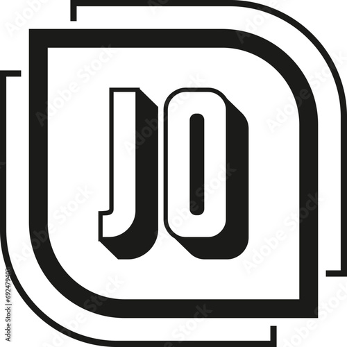 JO letter logo design on white background. JO logo. JO creative initials letter Monogram logo icon concept. JO letter design