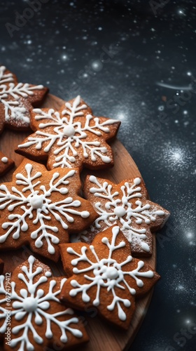 gingerbread stars made from gingerbread dough, decorated with icing, gingerbread, Christmas, New Year holidays, decorated with icing