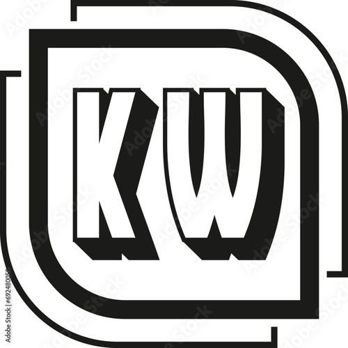 KW letter logo design on white background. KW logo. KW creative initials letter Monogram logo icon concept. KW letter design