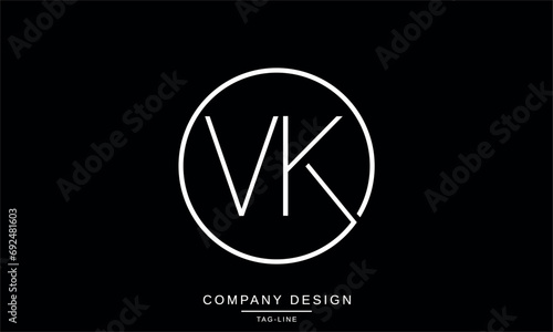 KV, VK, Abstract Letters Logo Monogram